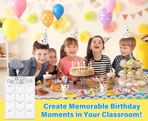 BIZIBAFF Birthday Chart for Classroom - Boho Happy Birthday Poster Reusable Birthday Calendar Laminated Class Birthday Chart Bulletin Board Decorations Back to School Teacher Supplies - Image 6