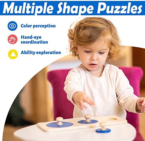 Montessori Shape Puzzle for Toddlers 1-3 - Learning Color & Shape Sorter,Baby Puzzles 12-18 Months with Jumbo Knob,Educational Toys Gifts for Boys and Girls (Multiple Shape Puzzles/Circle Puzzle) - Image 2