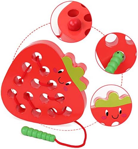 Wooden Lacing Threading Toys Fine Motor Skill Toys for 3 Year Old - Image 2