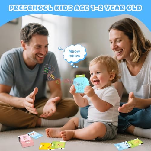 Toddler Talking Flash Cards for 1 2 3 4 5 Year Old Boys and Girls - Language Sensory Learning Device with 224 Sight Words - Montessori,Pocket Speech Therapy,Autism Toys,Christmas Birthday Gift - Blue - Image 3