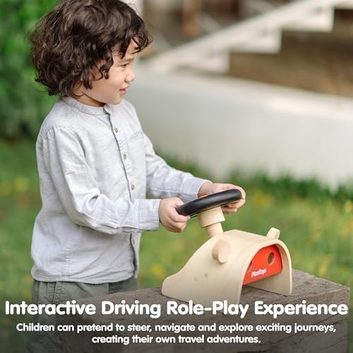 PlanToys® Wooden Driving Console Montessori Kids Pretend Play Dashboard Toy - Image 5