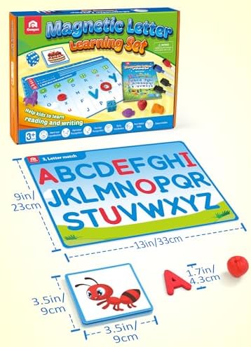 Coogam Preschool Alphabet Learning Activities, Magnetic EVA Letters Matching & Handwriting Game, Educational ABC Recognition with 6 Pattern Cards, Phonic Manipulatives Toys for Kids Age 3+ - Image 6