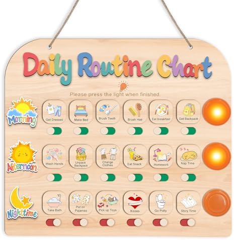 Daily Routine Chart for Toddlers, 3 in 1 Morning Bedtime Routine by AINBIN