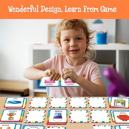 Hebayy Memory Matching Game, 72 PCS Sight Words Matching Cards for Kids, 36 Pairs Memory Cards, Educational Toy for Children to Learn Sight Words 5+ Years Old - Image 6