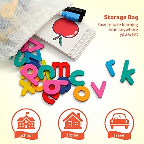 Coogam Reading & Spelling Learning Toy, Wooden Letters Flash Cards Sight Words Matching ABC Alphabet Recognition Game Preschool Educational Tool Set for 3 4 5 Years Old Boys and Girls Kids - Image 6
