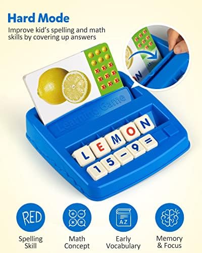 Coogam Matching Letter Game, Alphabet Spelling Reading Flash Cards, Math Number Words Puzzle Montessori Early Learning Educational Gift Toys for 3 4 5 Year Old Kids - Image 3