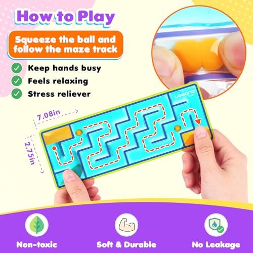 12-Pack Sensory Maze Fidget Toys for Kids & Adults: Quiet Squishy Calming Tools for Autism Children - Stress Fidgets for Travel & Office - Classroom Must Haves & Treasure Rewards Party Favors,Easter - Image 2