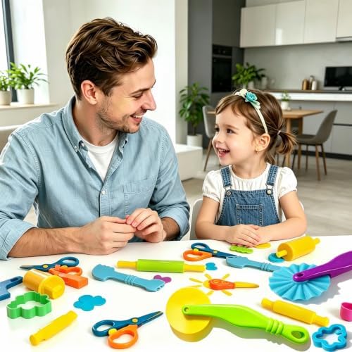 Dough Tools Set for Kids – 17 Pieces Modeling Clay Tools with Rollers & Cutters – Toddler Craft Playdough Accessories for Preschool Learning Activities - Image 2