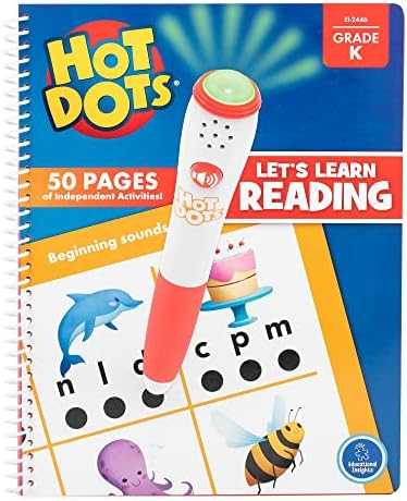 Educational Insights Hot Dots Let's Learn Kindergarten Reading Set - Kindergarten Workbooks with Interactive Pen, Homeschool Learning Activities, Learn to Read Activity Books for Kids Ages 5+ by EducationalInsights
