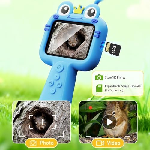 Kids Borescope Camera with Light, 2.4" HD Screen Snake Camera, STEM Educational Science Toy for Boys & Girls Ages 3-13, Outdoor Adventure, Camping, Nature Exploration(Blue) - Image 4