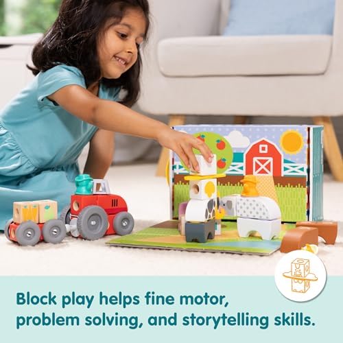 Melissa & Doug Blockables Farm Connectable Wooden Building Blocks Set - Image 5