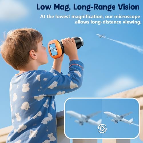 Odatay 2.4" 4K 1000X Digital Kids Microscope with 32G Card 12 Slides Orange - Image 6