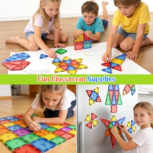 Coodoo Magnetic Tiles Kids Toys STEM Magnet Toy for Toddler Magnetic Blocks Building Preschool Learning Sensory Montessori Toys for 3+ Year Old Boys and Girls, Safe Creativity Toddler Kids Toy 40PCS - Image 4