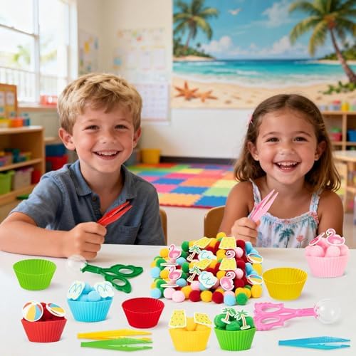 EZdhuawuse Summer Sensory Bin Fillers, 268Pcs Hawaii Beach Fine Motor - Image 3