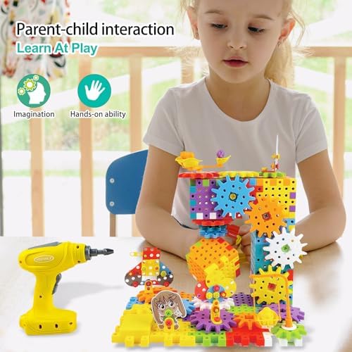 STEM Education Building Toys, 248 PCS Electric Gear Building Blocks Toys Set with Drill, Toddler Screw Toy, Kids Tool Set Construction Toy for Boys Girls Gifts Age 3-8 - Image 3