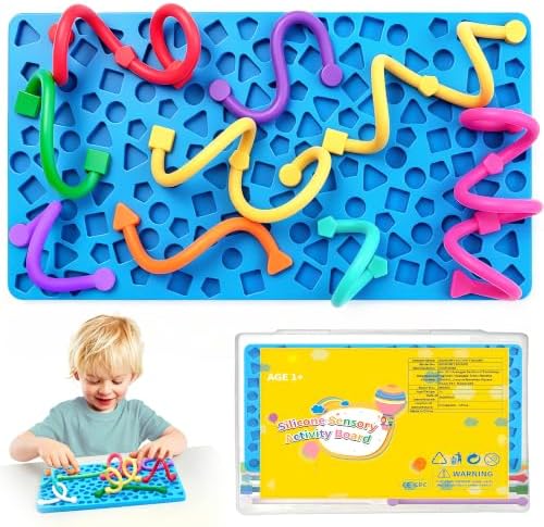 Sensory Activity Board Airplane Travel Essentials Fidget Toys for Toddlers Kids，Silicone Autism Quiet Calming Down Restaurant Car Ride Road Trip Toys by UIIOPJIOM