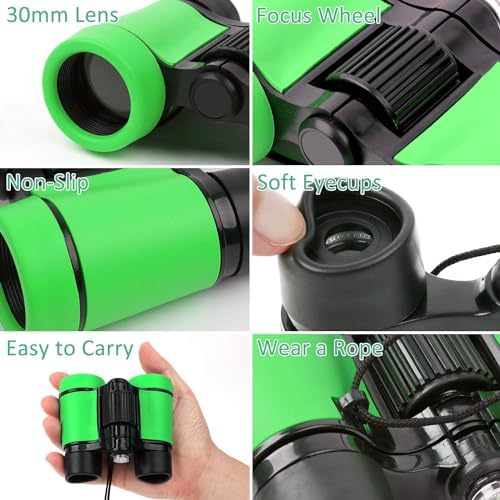 Scotamalone Kids Binoculars Shock Proof Toy Binoculars Set for Age 3-12 Years Old Boys Girls Bird Watching Educational Learning Hunting Hiking Birthday Presents - Image 2
