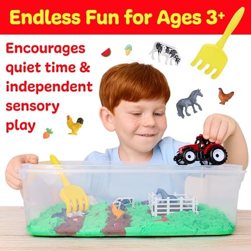 Creativity for Kids Sensory Bin: Farm | Calming, Screen-Free Play with Sand, Animals & Tools | Summer Activities for Toddlers | Back to School Fun (Ages 3+) - Image 6