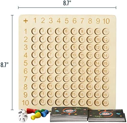 Asweets 2 in 1 Wooden Montessori Multiplication Addition Board Game 1 Pc - Image 3