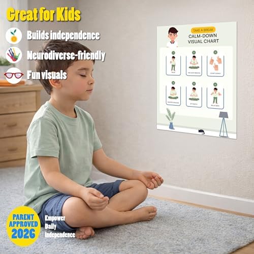 Educational Chart for Kids Step by Step Laminated 9x12 Inch for Children Self Care Visual Chart Ideal for Special Needs and Autism (Calm Down Routine Chart) - Image 4