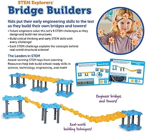 Learning Resources STEM Explorers Bridge Builders - Building Science Toys, Fine Motor Skills, Toddler Explorer Kit, Gifts for Boys and Girls - Image 4