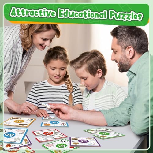 Edulok Phonics Puzzle Games, Spelling Games, Phonics Flash Cards, Sight Word Flash Cards for Toddlers, Learning Educational Toys, Kids Preschool Learning Activities, Homeschool Supplies, Learn to Read - Image 2