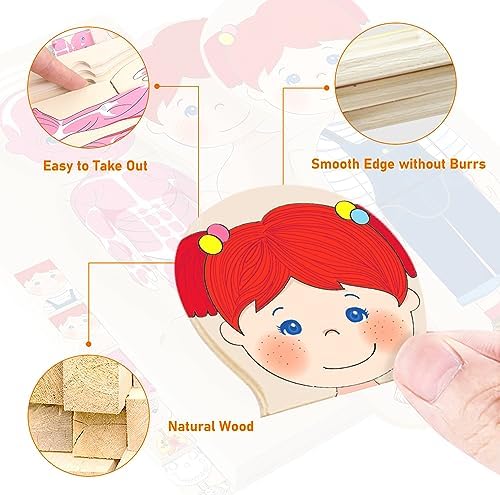 Wooden My Body Puzzle for Kids, Girls - Image 5