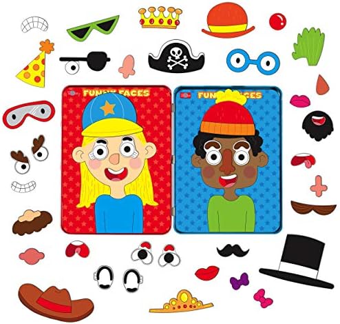 Bendon T.S. Shure Create Funny Faces Magnetic Activity Tin with Illustrated Magnet Play Sheets + Double-Sided Playcards Travel & Screen-Free Play Set for Kids Ages 3 and Up - Image 3