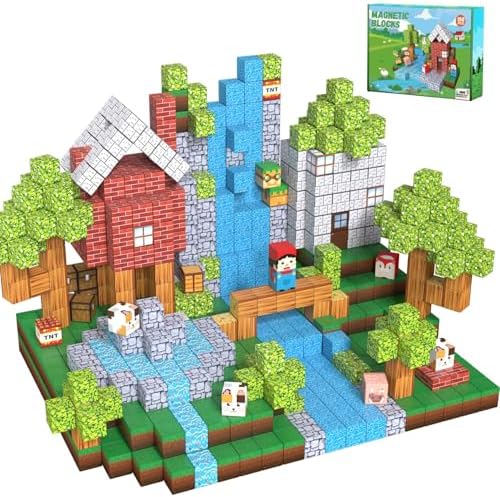 Magnetic Building Blocks for Kids - 150pcs Magnetic Cubes Tiles, STEM Montessori Educational Construction Toys for Toddlers Boys & Girls Ages 3-4, 5-10 Year Olds Christmas Birthday Gifts Stacking Toy by apyraoma
