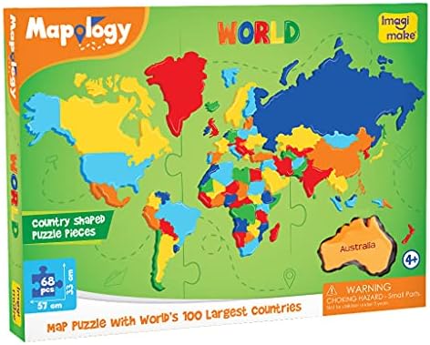 Imagimake Mapology World Map Puzzle | Educational Toys for Kids 5-7 | Puzzles for Kids Ages 4-8 | Map of The World | 6 Year Old Boy Gifts & Girl Gifts by Imagimake