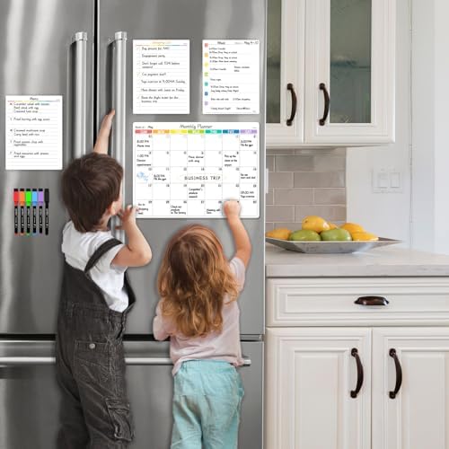 JJPRO Magnetic Monthly Calendar Whiteboard Set for Refrigerator-Monthly Planning Board, Weekly Menu Planner and to Do List for Fridge with 6 Markers-14.5" x11 - Image 6