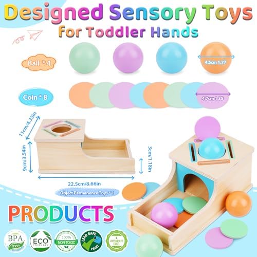FCSONU Toddler Montessori Object Permanence Box Toys for 1-3 Year Old Baby - Image 5