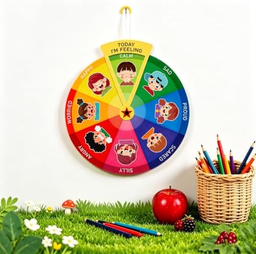 Emotion Wheel for Kids Toddlers Emotions Chart Calming Corner Emotional Chat Toy - Image 4