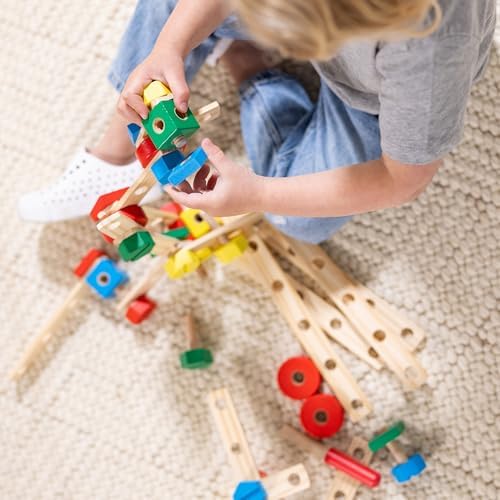 Melissa & Doug Wooden Construction Building Set in a Box (48 pcs) - Image 3