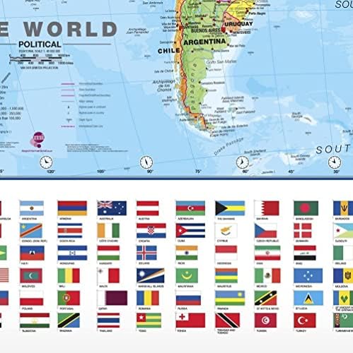 Giant World MegaMap, Large Wall Map (World Map with Flags - 23 x 33cm) - Image 2
