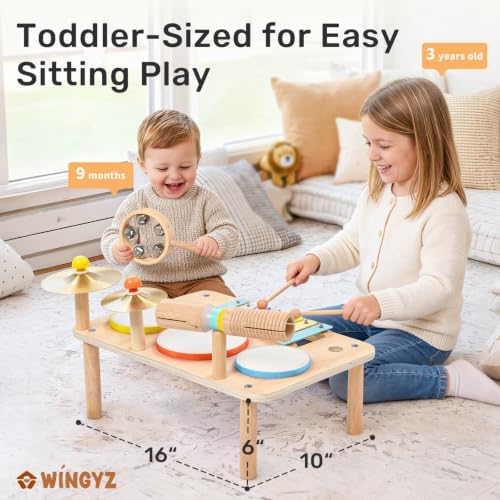 WINGYZ Kids Drum Set, 9-in-1 Montessori Toys - Image 2