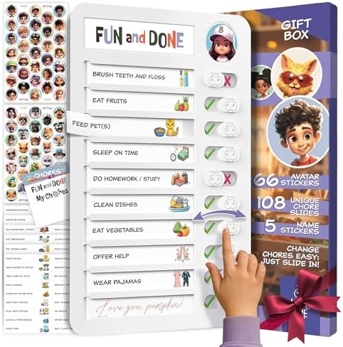 Chores Chart for Kids, Chore Board Visual Schedule Checklist, Chore List by Hippotale