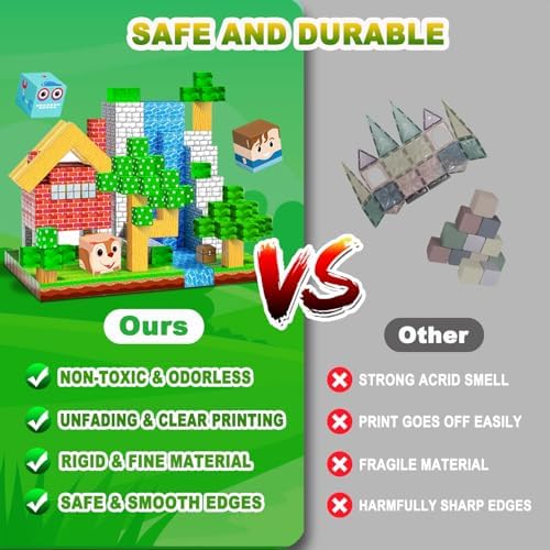 Magnetic Building Blocks 160PCS Magnet Cubes Toys, Build 3D Forest World Set, STEM Montessori Sensory Toys for Kids Boys and Girls Ages 3-5 4-8 - Image 4