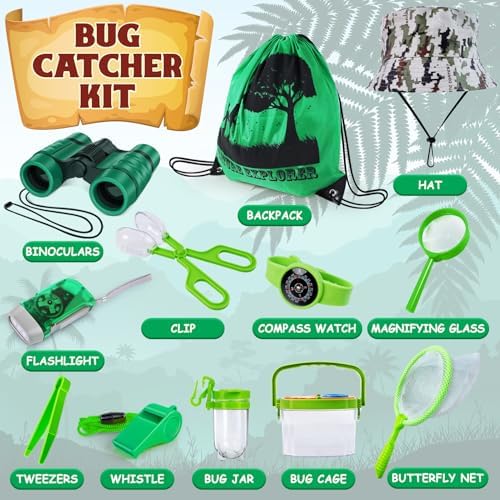 ESSENSON Bug Catcher and Kids Explorer Kit, Outdoor Bug Catching Explorer Adventure Kit with Binoculars, Summer Outdoor Toys for Kids Ages 4-8 - Image 2