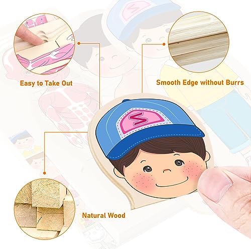 Wooden My Body Puzzle for Kids, Boys - Image 5