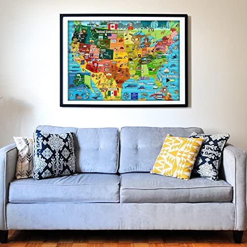 Think2Master Colorful United States Map 100 Pieces Jigsaw Puzzle Great for Families. Great Gift USA.23.4” X 16.5” - Image 4
