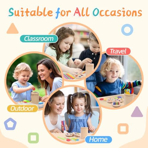 4 in 1 Wooden Color Sorting Toy, Montessori Toys for 2 3 4 Year Old - Image 6