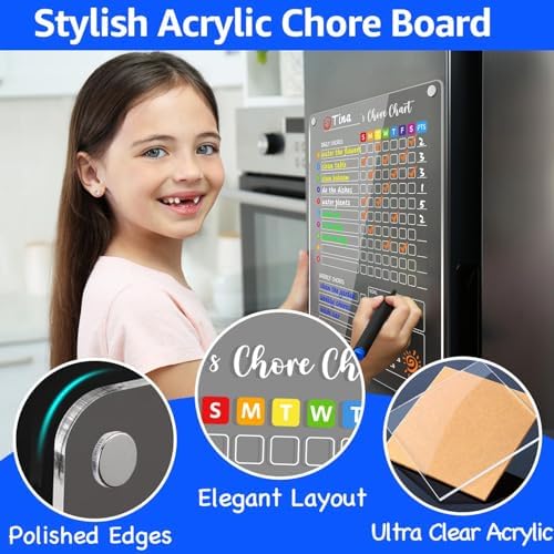 PigPotParty Acrylic Magnetic Chore Chart for Kids, Large 12x16 Inch, 3 Pack - Image 4
