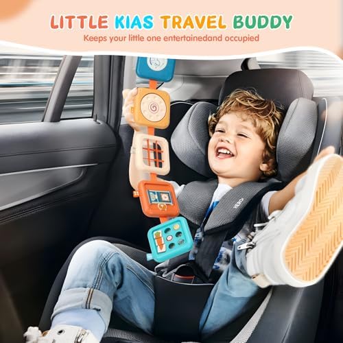 Busy Board for 1 Year Old, Travel Toys for Toddler 1-3 on Plane Car, Montessori Busy Board Busy Cube, Toys for 1 Year Old Boy Girl, Stocking Stuffers for Toddler (Blue) - Image 5
