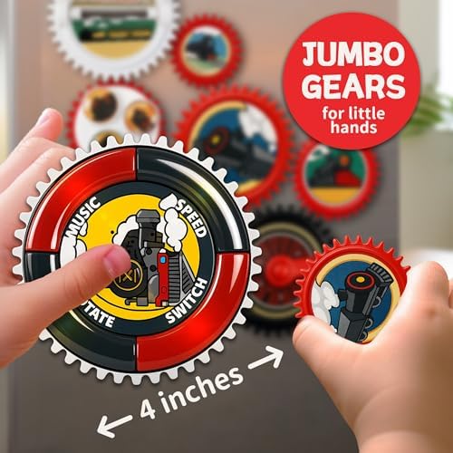 Magnetic Gears Toy Set 8 PCS, Gear Toys for Toddlers 1-3 with Music & Light, Educational STEM Learning Fun Fridge Magnets for Kids, Toddler Electric Spinner Toys Gift for Boys Girls - Image 5