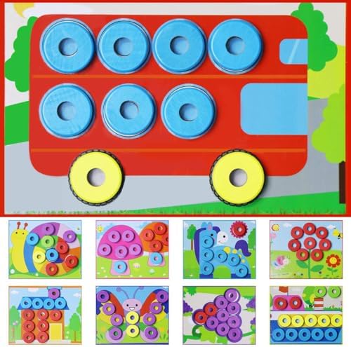 Lydaz Toddler Montessori Math Toys, Wooden Math Manipulatives with Counting Number Blocks, Preschool Kindergarten Learning Activities, Educational Math Toy for Kids 2-5, Christmas Stacking Puzzle Toy - Image 5