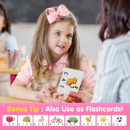 HahaGift Educational Toys for 2-5 Year Old Girl Gifts, Matching Letter Learning Games Activities, Christmas Birthday Gift for Toddler Kids Age 2 3 4 5 Year Olds Girls - Image 4