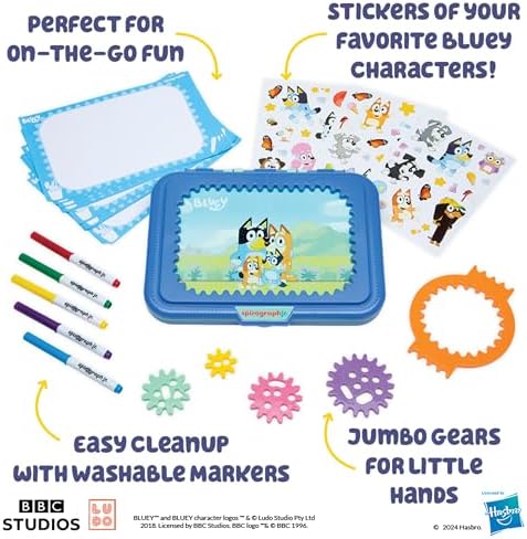 Spirograph Jr Bluey Toys Toddler Arts and Crafts for Kids Drawing Kit - Image 5