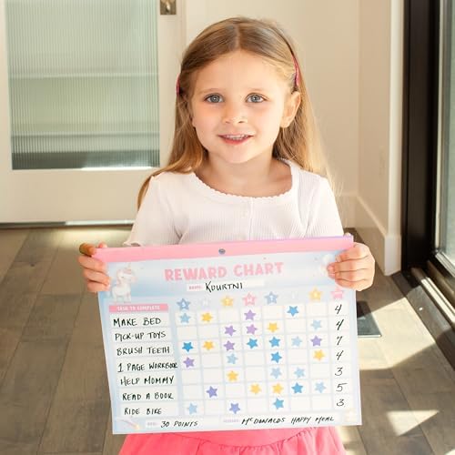 ZICOTO Fun Magnetic Reward Chart for Kids - Unicorn Chore Chart for Girls - Image 2
