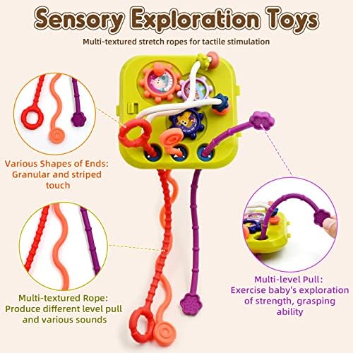 AiTuiTui Multifunction Baby Sensory Montessori Activity Cube Toys, Shape Sorter Early Learning Educational Interactive Toys for Infant Toddlers Boy Girl, Birthday Gifts Easter Basket Stuffers - Image 6